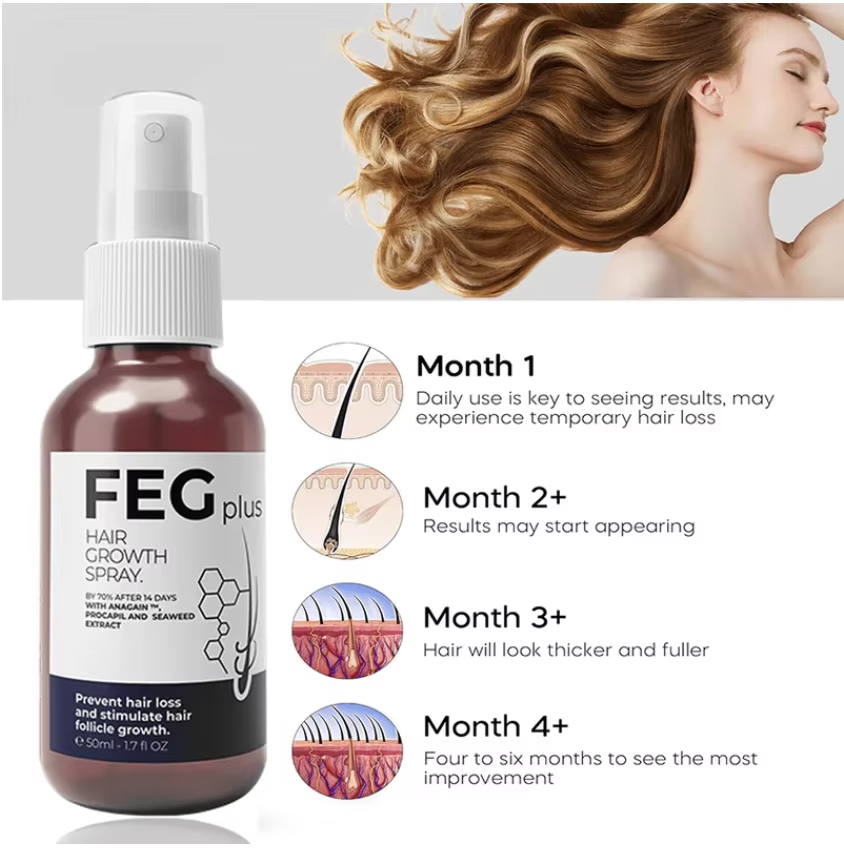 FEG Plus Hair Spray – بخاخ ينبت الشعر بسرعة ويريّحك من التساقط